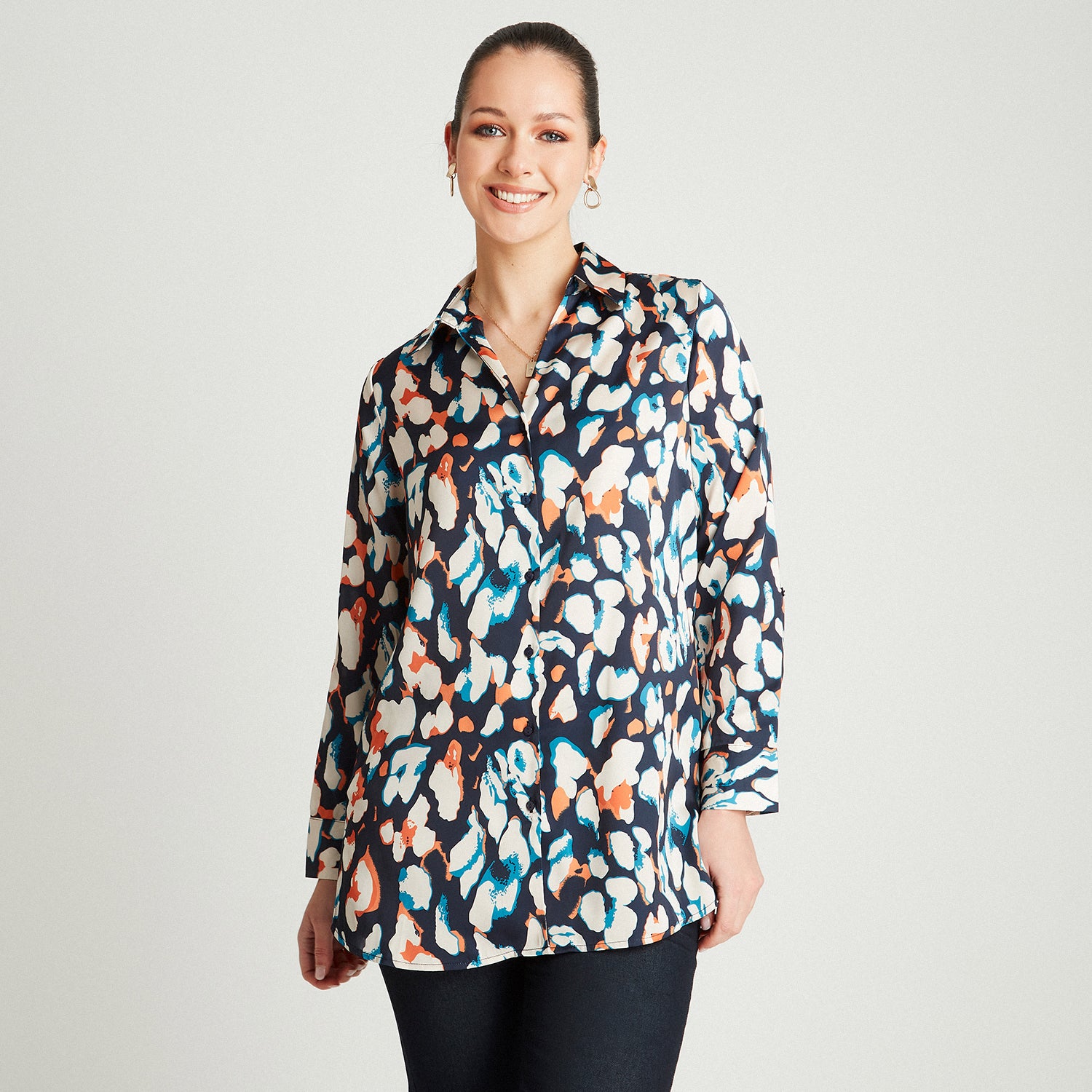 Blusa Arena Manga Larga Cuello Camisero